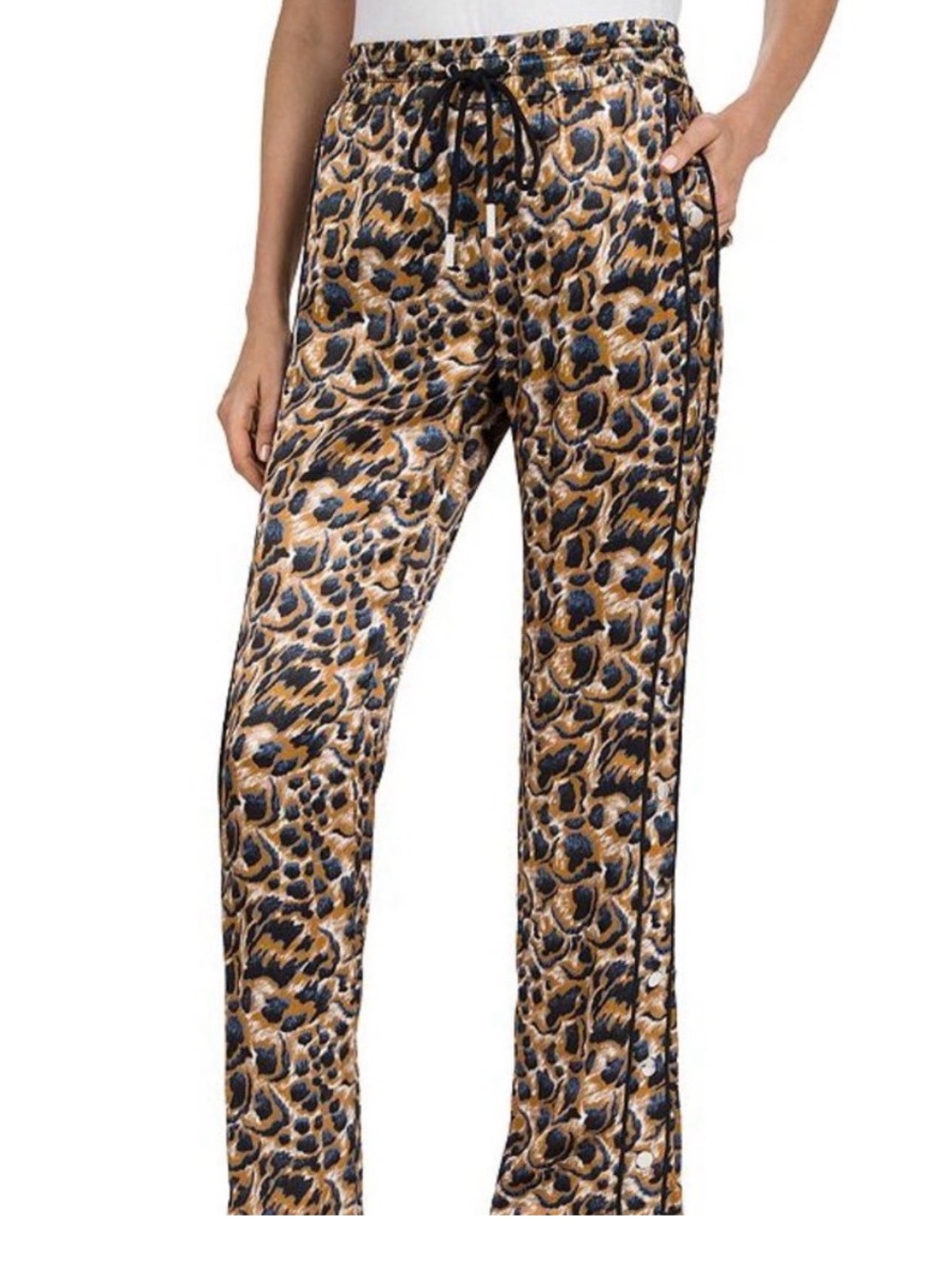 COOLEST The Kooples Leopard Print Track Pants in Brown and Black M/L